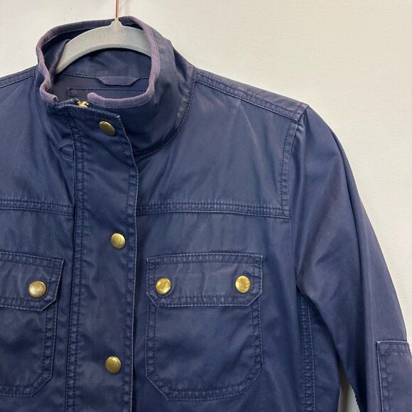 J. Crew Coated Navy Downtown Field Utility Jacket XS - Picture 7 of 15